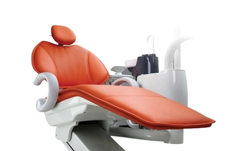 pomarańczowy fotel dentystyczny